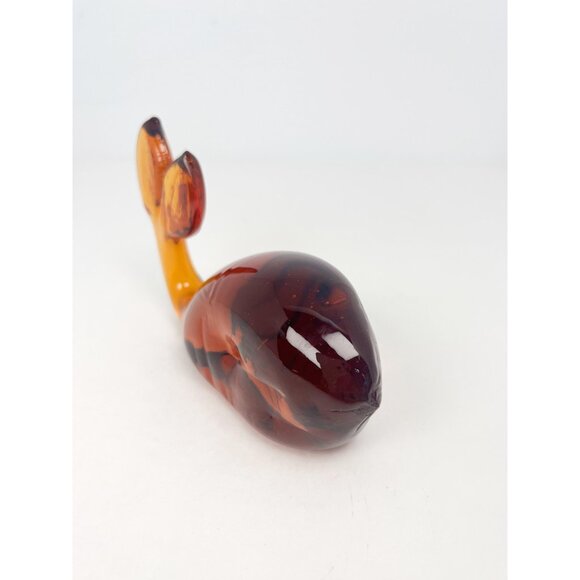 Vintage hand blown amber coloured glass whale paperweight - Picture 2 of 6
